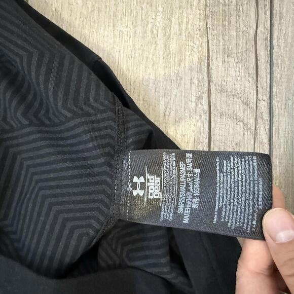 Under Armour ColdGear Black Henley Long Sleeve Shirt Men Size Small Casual Sport - Picture 7 of 10